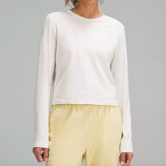 Lululemon Classic-Fit Cotton-Blend Long-Sleeve Shirt Bone White Size 10 - Picture 2 of 10